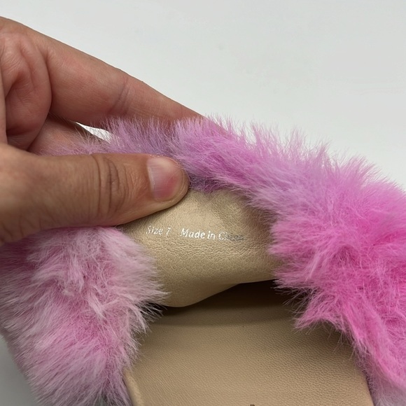 Dolce Vita - Gaia Bright Multi Colorful Tye Dye Faux Fur Slide On Sandal Size 7 - Picture 12 of 14